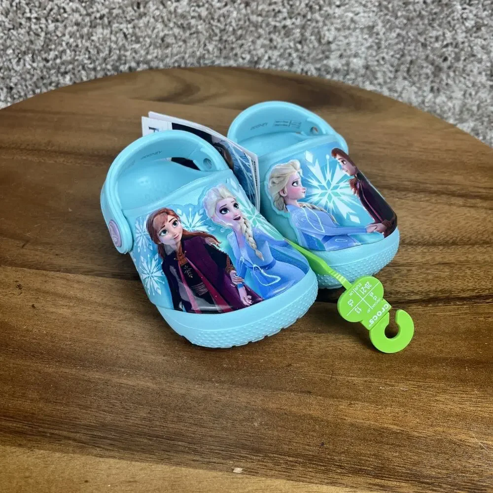 New CROCS Disney Frozen Clogs Toddler Size 5 Ice Blue Shoes Sandals